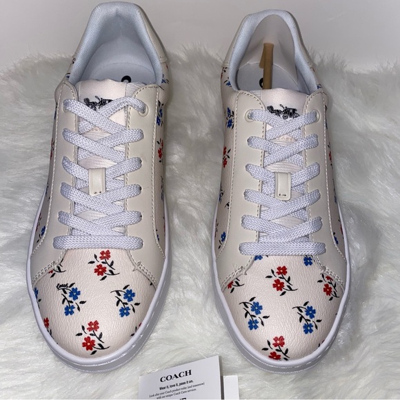 Coach Clip Low Top Sneaker With Floral Print New in box size 9.5 - Picture 3 of 8